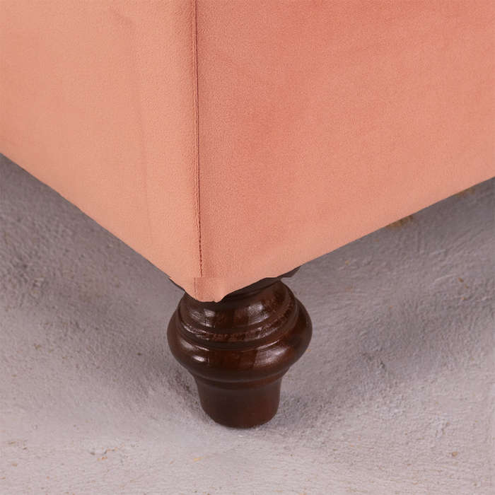Floral Coral Ottoman