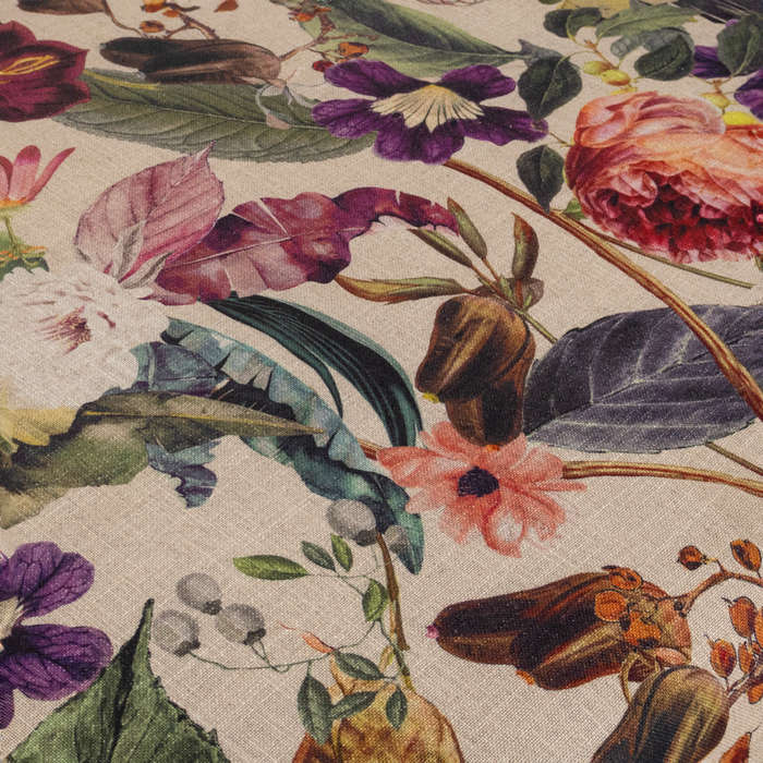 Floral Coral Ottoman
