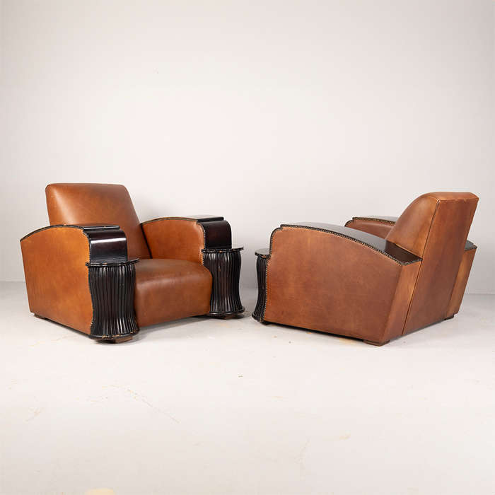 Art Deco Leather Armchairs