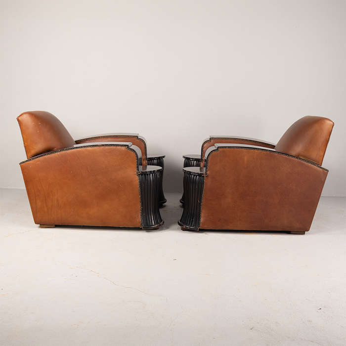 Art Deco Leather Armchairs