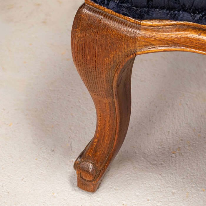 French Carved Chair with Footstool