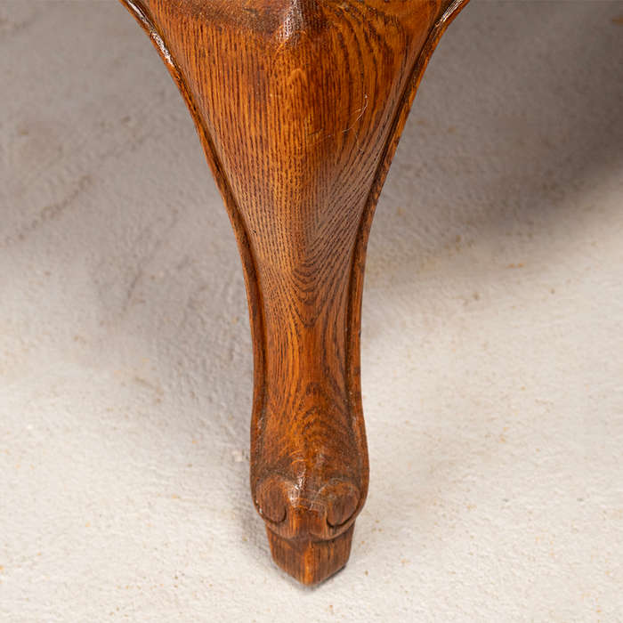 French Carved Chair with Footstool