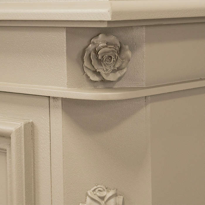 Grey Headboard and Pedestals