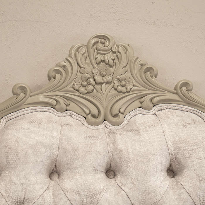 Grey Headboard and Pedestals