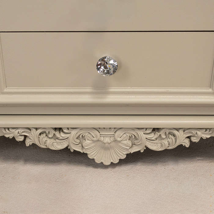 Grey Headboard and Pedestals