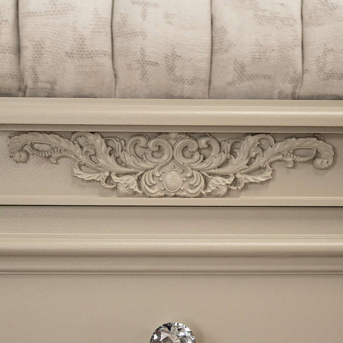 Grey Headboard and Pedestals