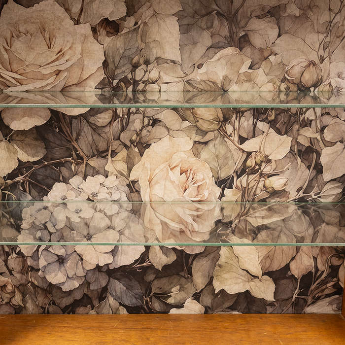 Cream Floral Display Cabinet