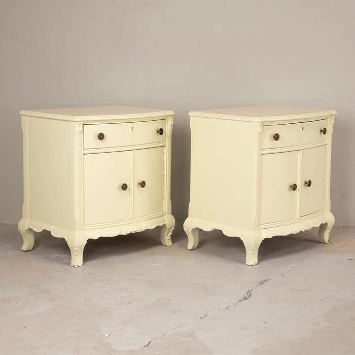 French Style Headboard and Pedestals