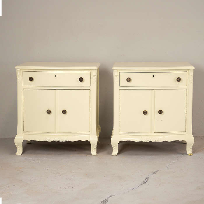French Style Headboard and Pedestals