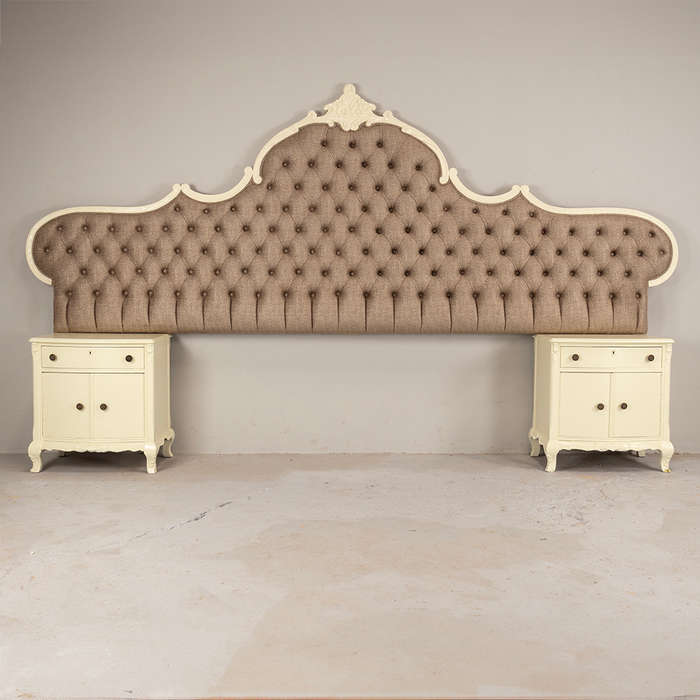 French Style Headboard and Pedestals