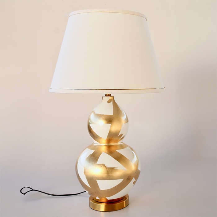 White Gold Swirl Lamp