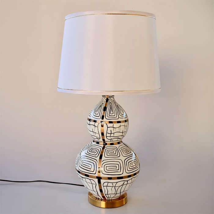 White Gold Squiggle Lamp
