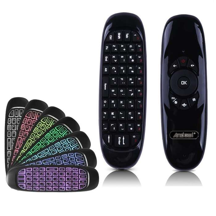 Mini Wireless Air Mouse and Backlit RGB Keyboard Andowl
