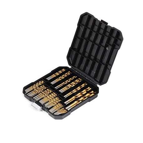 100 Pcs Titanium Drill Bit Set with Storage Case