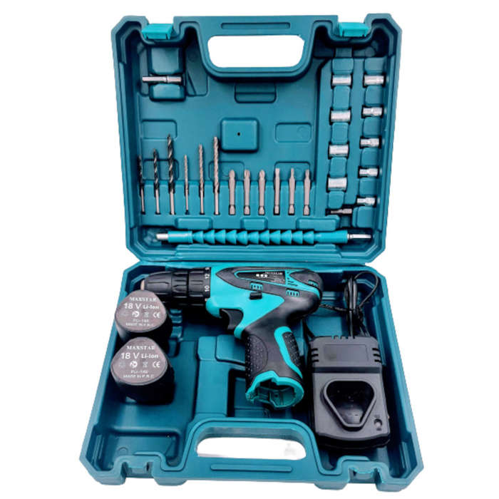 Cordless Rechargeable Lithium-Ion Drill and Screwdriver Set 18V
