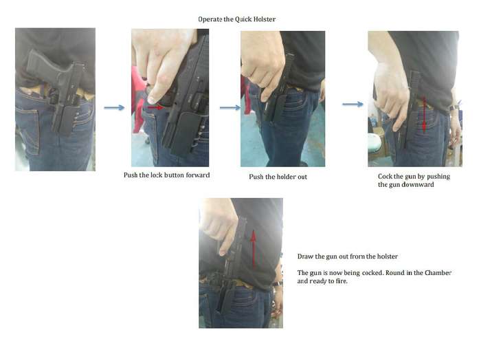 Tactical Right Hand Clocking Waist Belt Holster for Glock 17, 19, 22