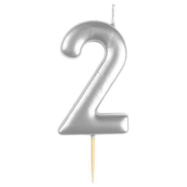 Birthday Candles, Number Candles Silver 0 TO 9