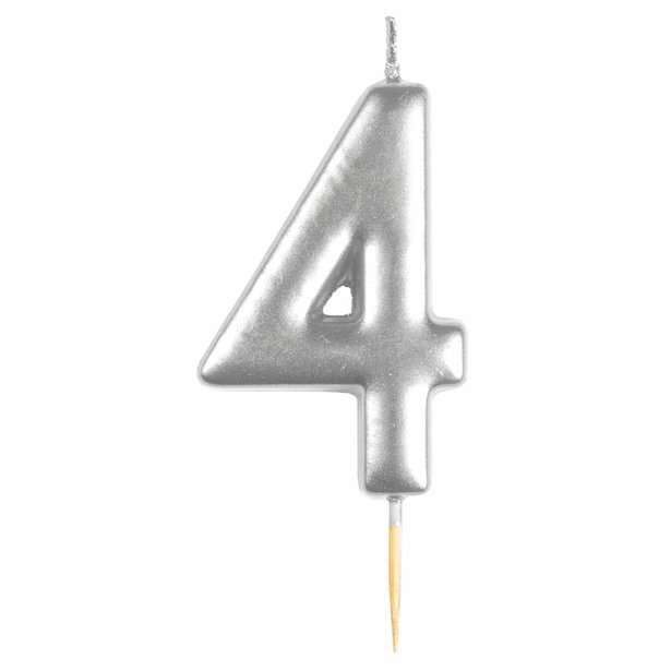 Birthday Candles, Number Candles Silver 0 TO 9
