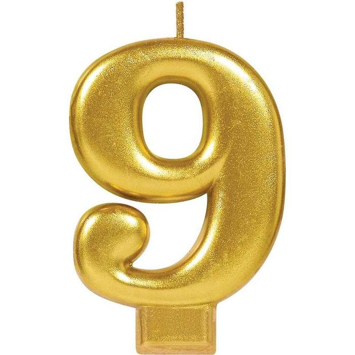 Birthday Candles, Number Candles Gold 0 TO 9