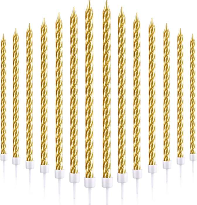 Cake Candles Spiral Silver 10 pack