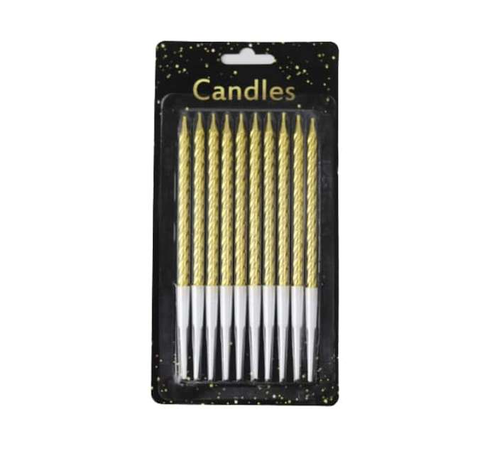 Cake Candles Spiral Silver 10 pack