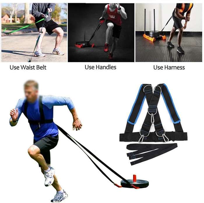 Adjustable Fitness Sled Harness Workout Speed Trainer Belt with Pull Strap