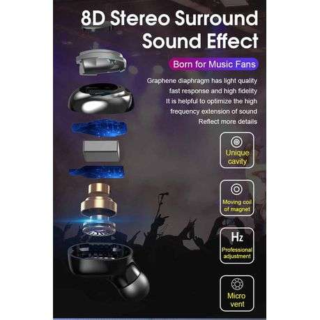 M10 Andriod & IOS TWS Wireless Headset with built-in PowerBank