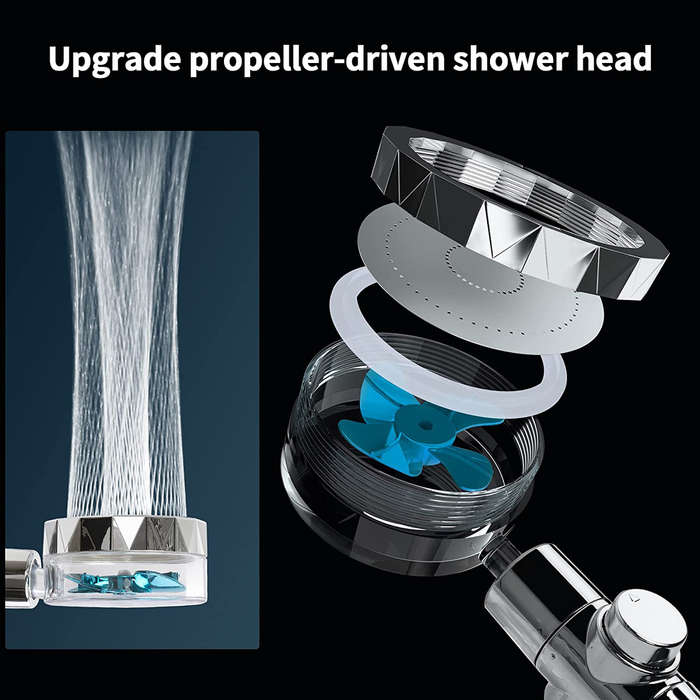 Turbo Fan Shower Mixer - Water Saving Shower Rose Head