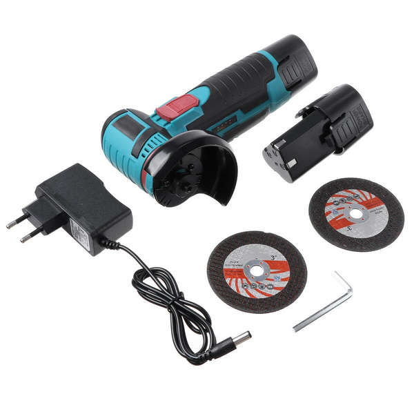 12V 2000W Mini Electric Angle Grinder Portable Wood Metal Polishing Cutting Grinding Tool W/ 1pc/2pc