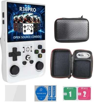 R36 Gaming Console Pro 64 GB with 18000 Pre-installed (White)
