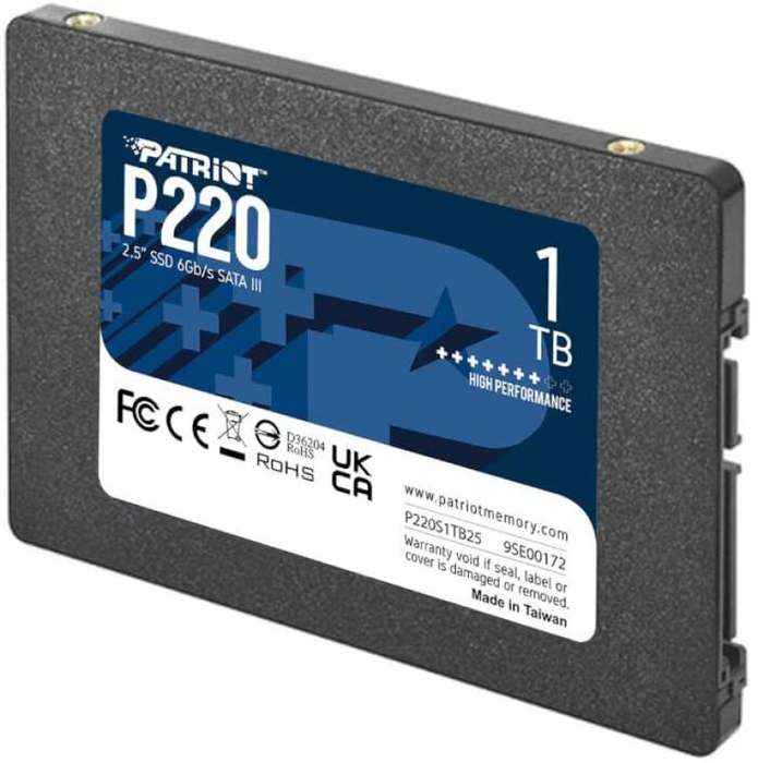Patriot 1000 GB SSD (P220S1TB25)  (Interface: SATA III, Form Factor: 2.5 Inch)