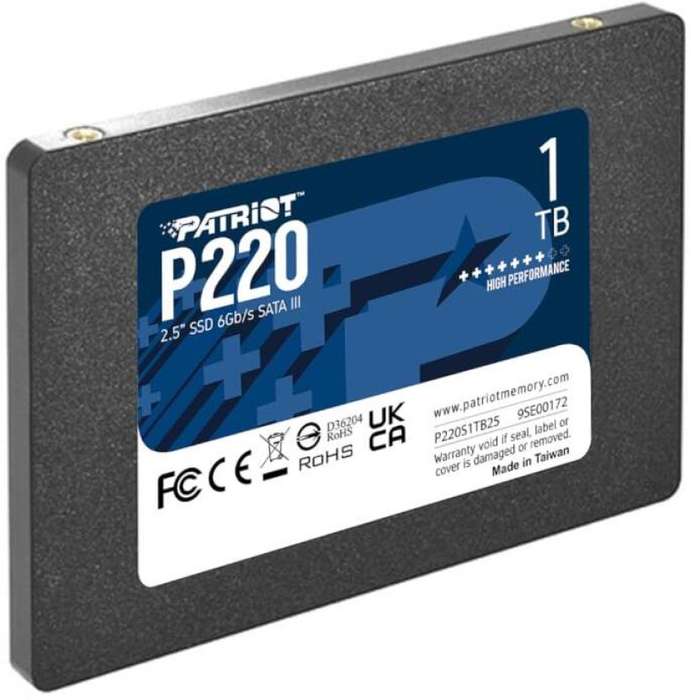Patriot 1000 GB SSD (P220S1TB25)  (Interface: SATA III, Form Factor: 2.5 Inch)