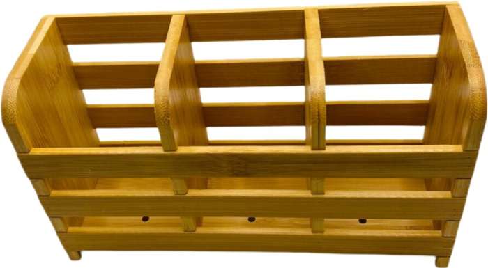 Wood Utensil Kitchen Rack  (Brown)