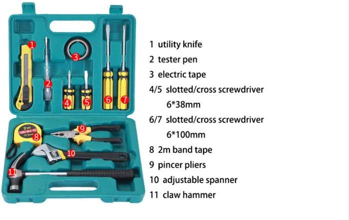 HappyDeals 12 Piece Tool Set Combination  (Pack of 12)