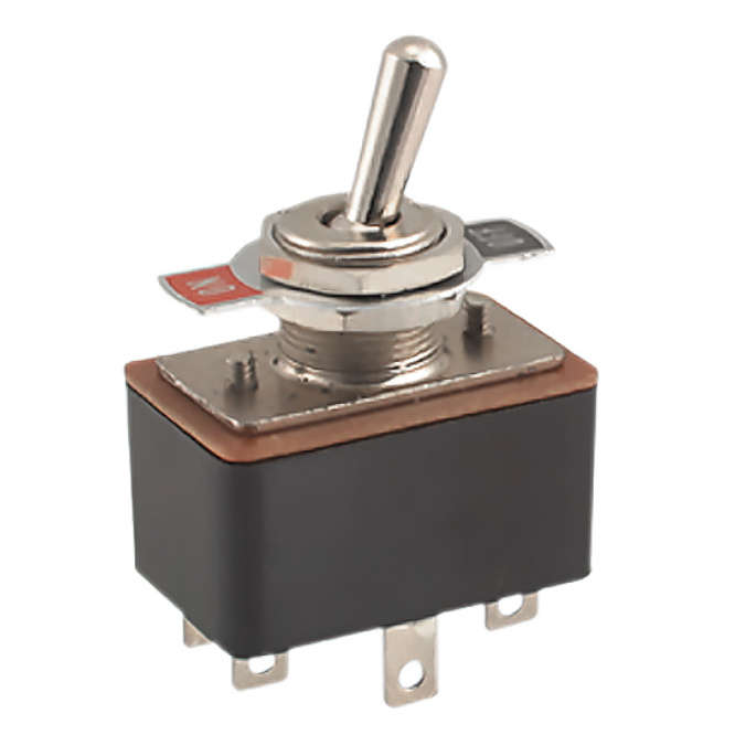 LARGE TOGGLE SWITCH DPDT ON-ON + ON-OFF PLATE B063