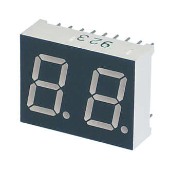 DUAL 7-SEGMENT LED DISPLAY CA RED 12.6mm BDA505RD