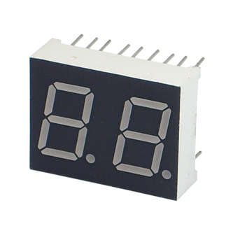DUAL 7-SEGMENT LED DISPLAY CC RED 12.6mm BDC501R