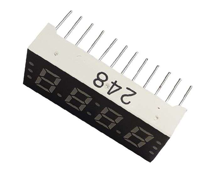4-DIGIT 7-SEGMENT LED DISPLAY CA RED CH=7.6mm 30.4x13.7mm BQ-M336RD
