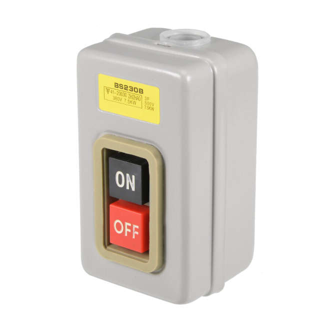 LATCHING PUSH BUTTON ON-OFF STATION 3P 30A METAL SW-BS-230B