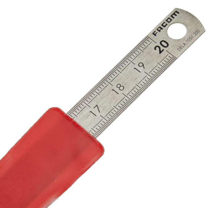 PROFESSIONAL STAINLESS STEEL METRIC RULER 200mm DELA.1051.200
