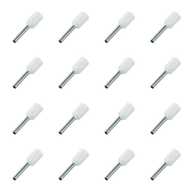 BOOT LACE FERRULE WHITE CSA=0.5mm2 CL=8mm PL=14 100P/BAG EVN0508(1)