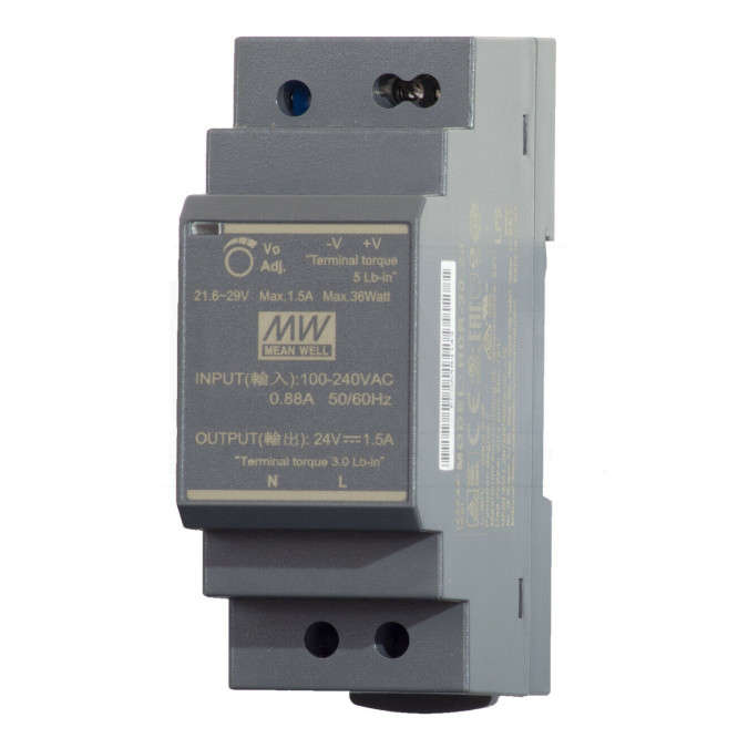 POWER SUPPLY D/R SLIM IN=220VAC OUT=5VDC 3A HDR-30-5