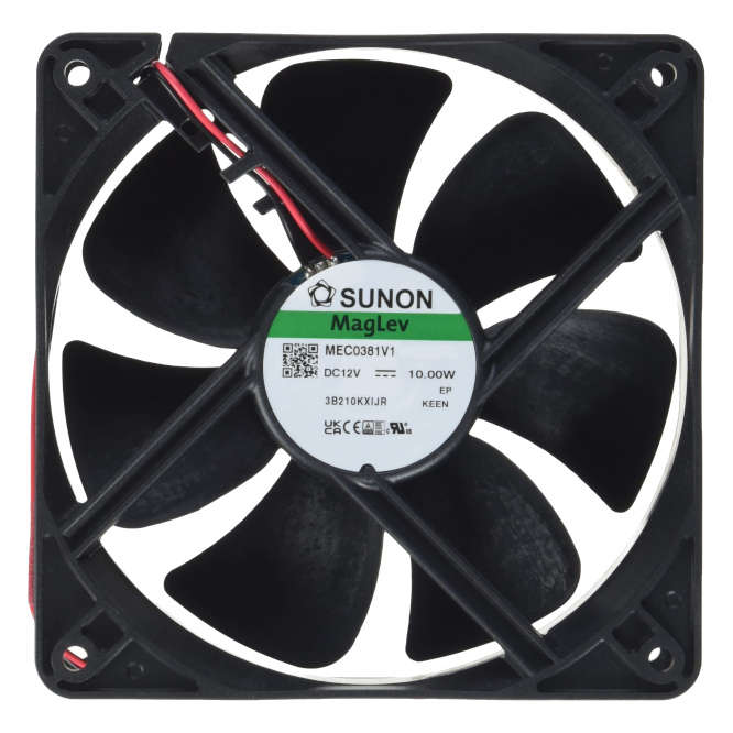 12VDC AXIAL COOLING FAN 120sqx38mm VAPO 138CFM LEAD MEC0381V1-0000-A99