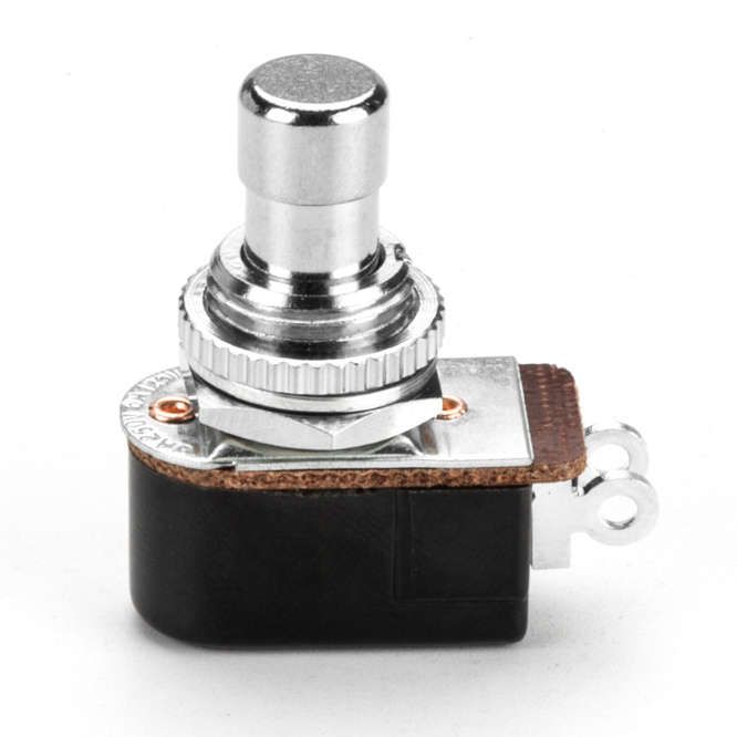 PUSH BUTTON SWITCH N.O. SPST 3A METAL SOLDER M12 L=38 PBS-24B-4S