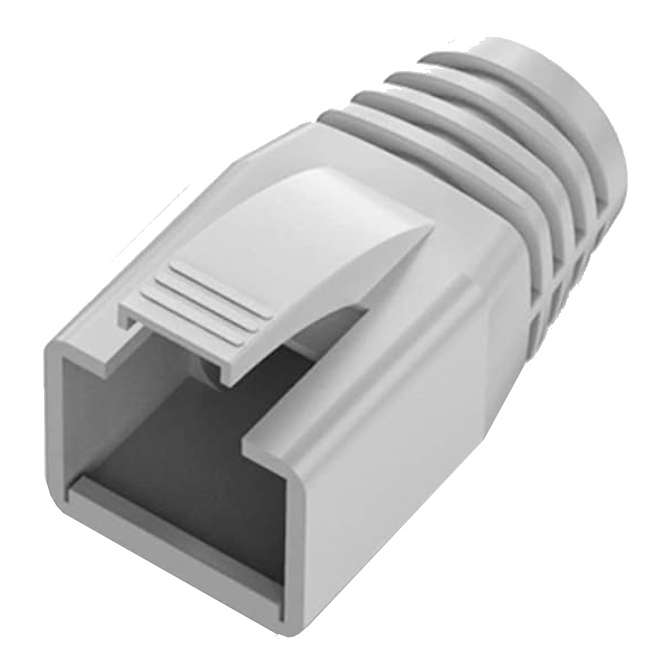 RJ45 BOOT FOR ROUND CABLE GREY OD=7mm RJ45BGR7