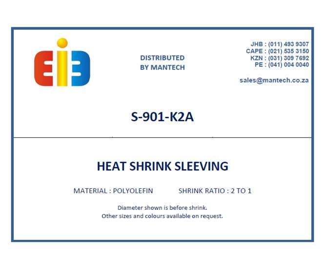 LAMINATED LABEL FOR 901-K2A HEATSHRINK ASSORTMENT LABEL-S-901-K2A