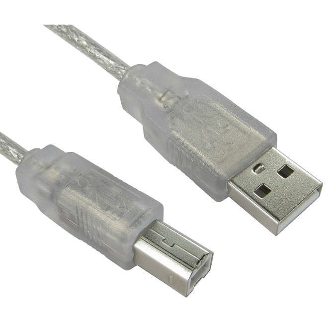 USB 2.0 PLUG - USB-B PLUG TRANSPARENT 5m USB5MAB