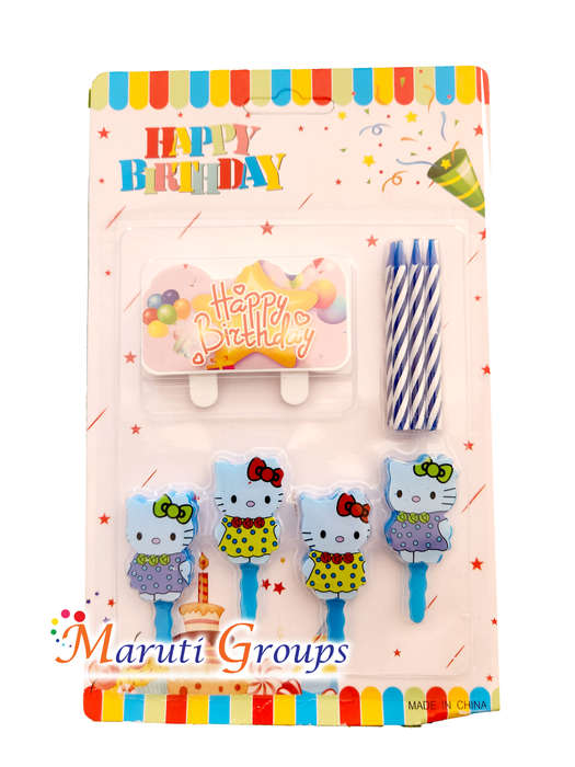 Hello kitty Candles Set for Cake Decorating - Sorted Pictures - Happy Birthday Candles