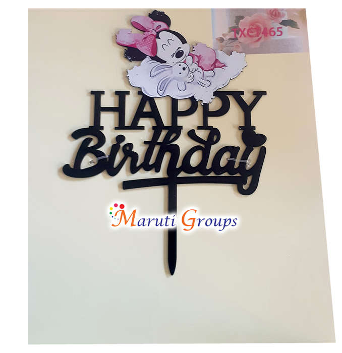 Happy Birthday - Minnie Mouse Cake Topper for cake decorating
