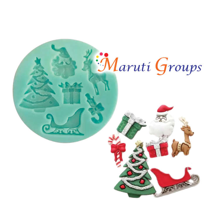 Snowflake, Christmas Tree, Reindeer, Santa, Candy Chocolate Silicone Mould
